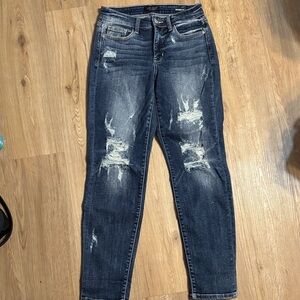 Judy Blue Dark Wash Distressed Skinny Jeans